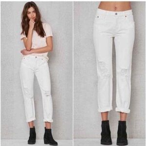 White 501 ct size 29 jeans distressed